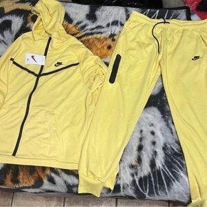 Nike Yellow Hoodie and Joggers Set